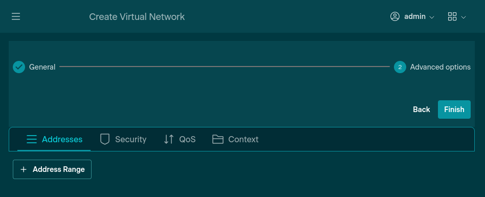 Virtual Network Creating an Address Range