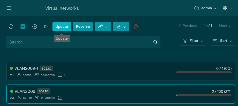 Update a virtual network