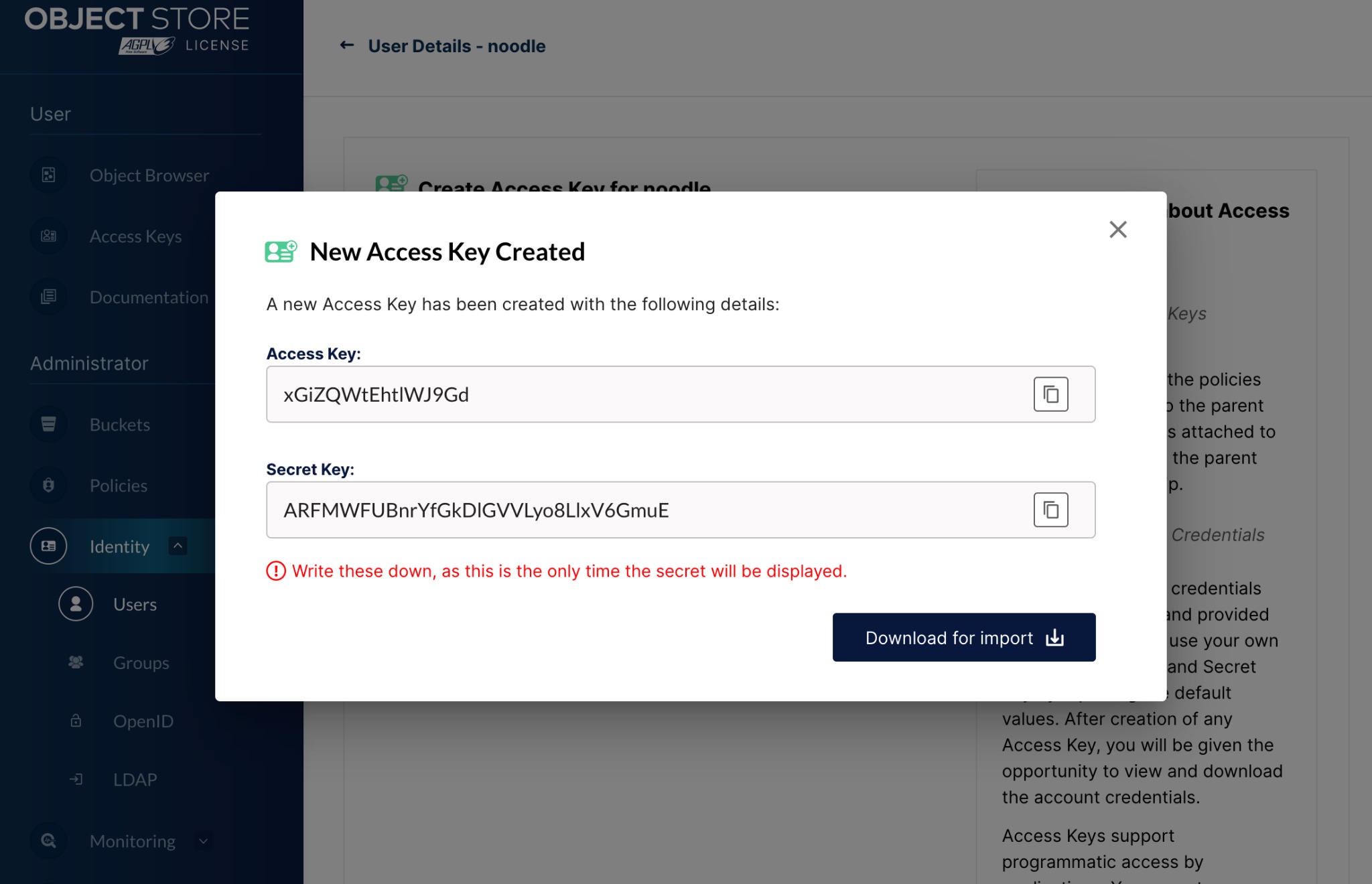 Create Access key 3