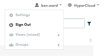 User Dropdown Menu
