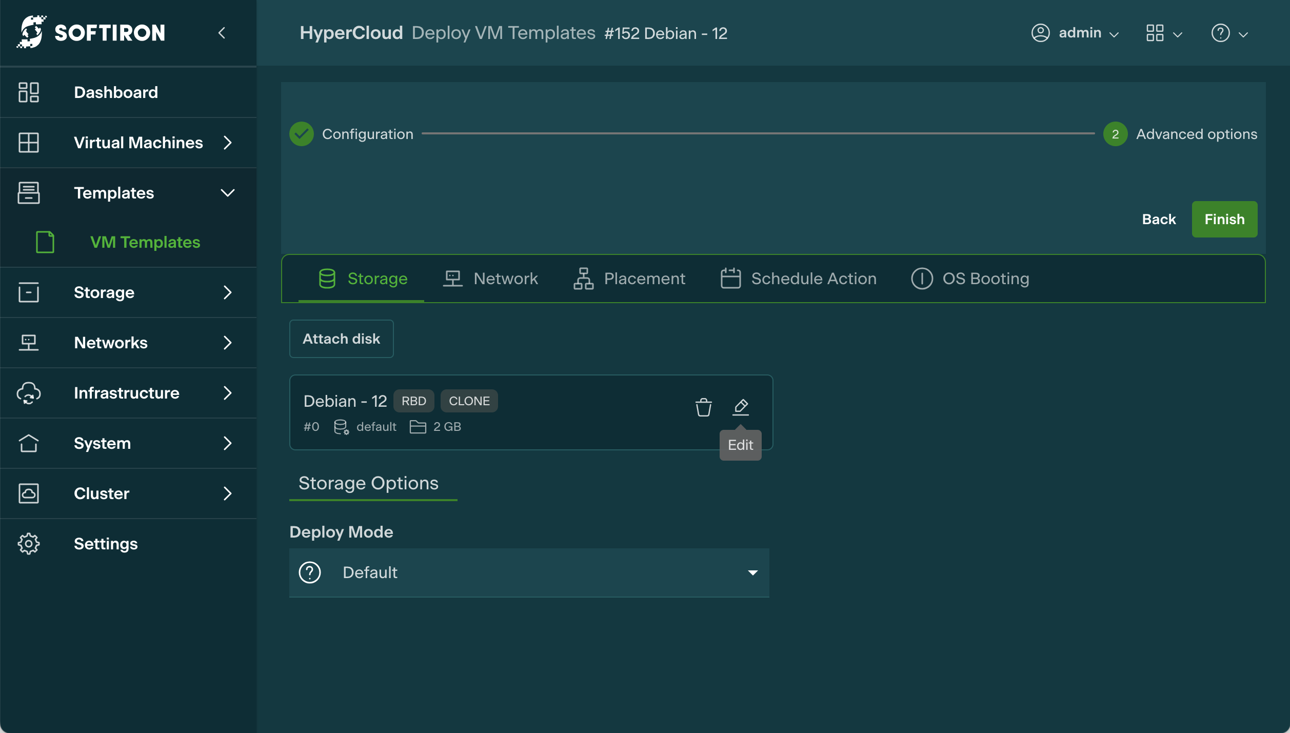 App Advanced options - Storage
