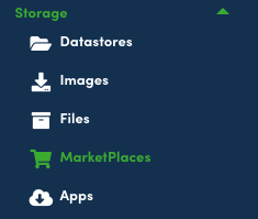 marketplace Link under Storage Menu