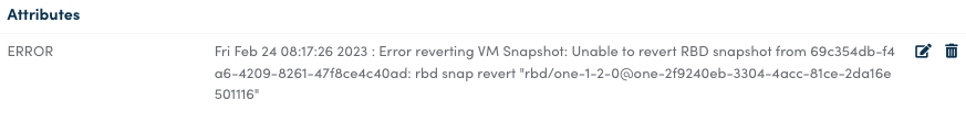 Snapshot Error Message