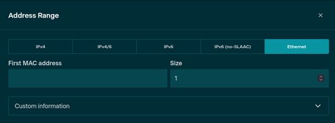 Creating an Ethernet Address Range