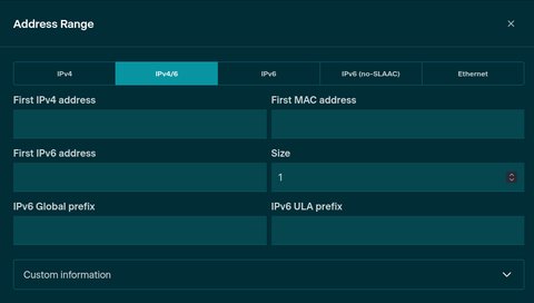 Creating an IPv4 and IPv6 Address Range