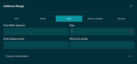 Creating an IPv6 Address Range