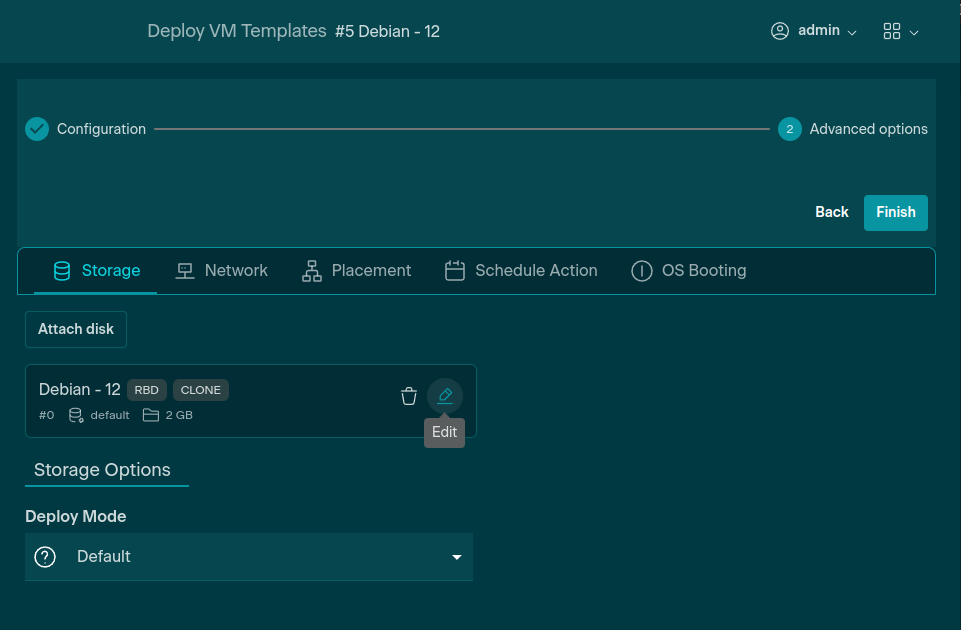 App Advanced options - Storage