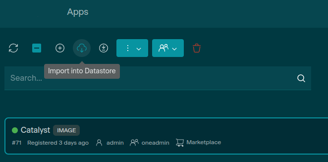 import catalyst app into datastore