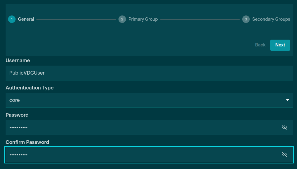 Creating tenant user